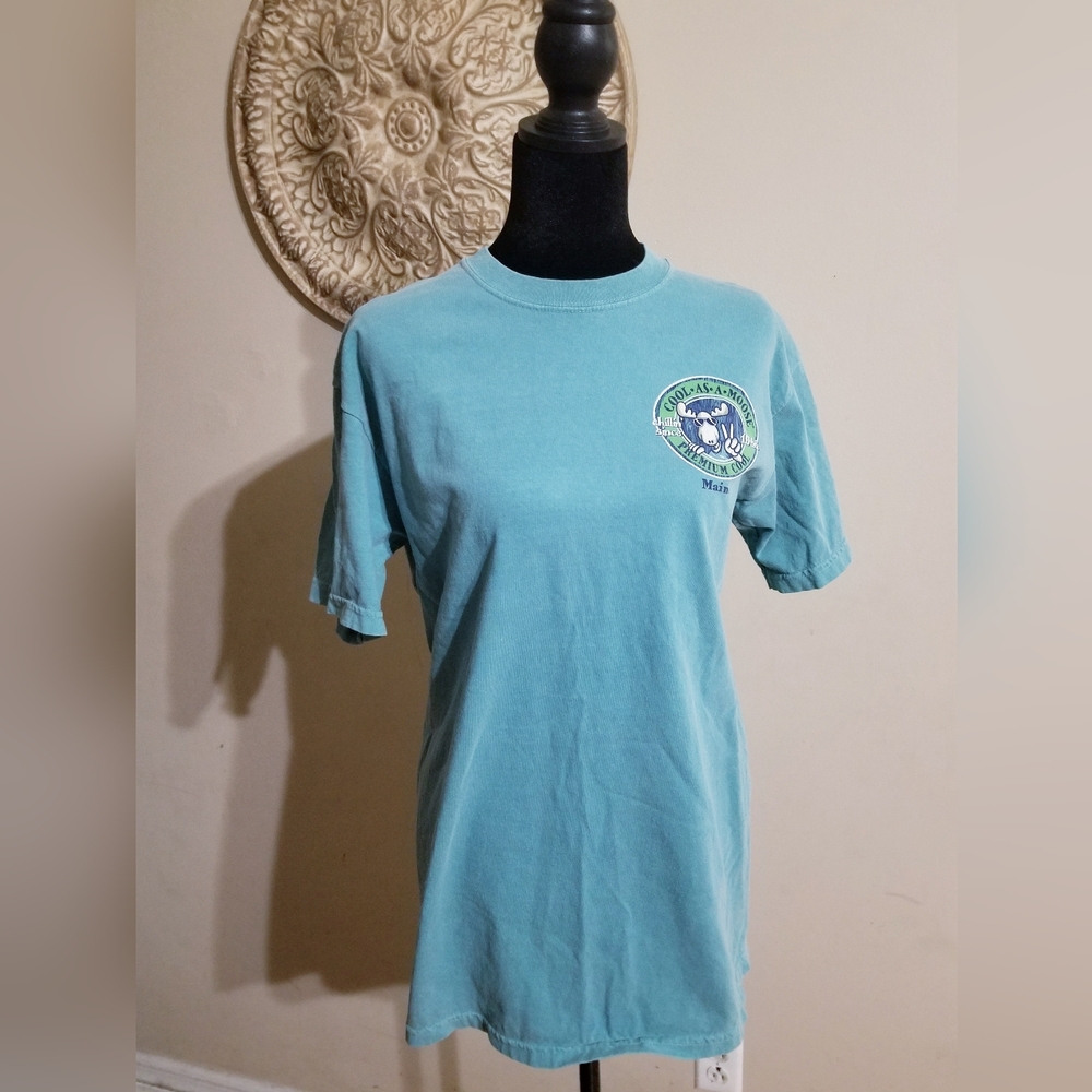 Comfort Colors Light Teal Short-Sleeve Crewneck Tee with Left Chest Patch